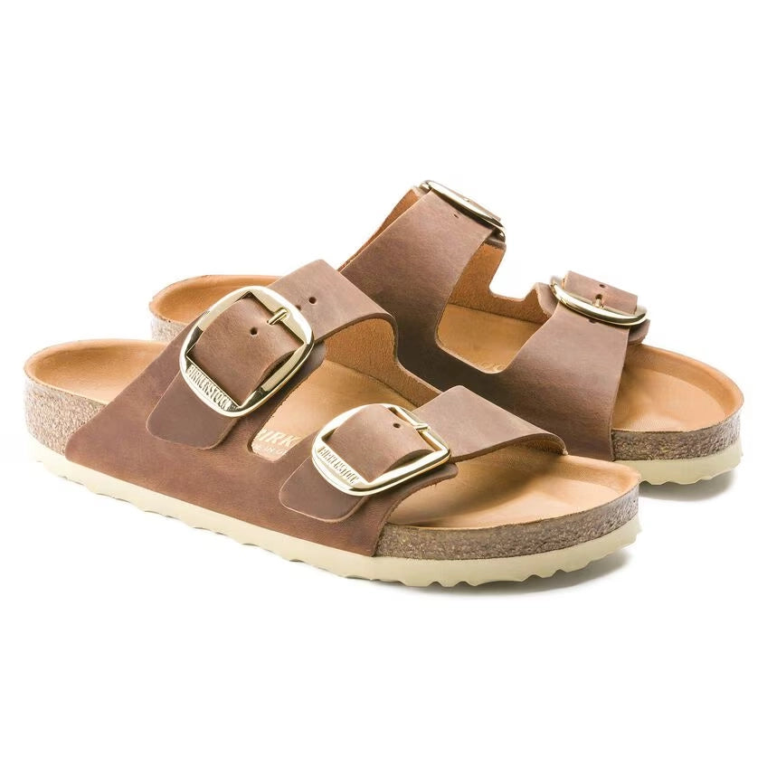 BIRKENSTOCK | SANDALEN | FRAU | ARIZONA BIG BUCKLE LEOI COGNAC HEX