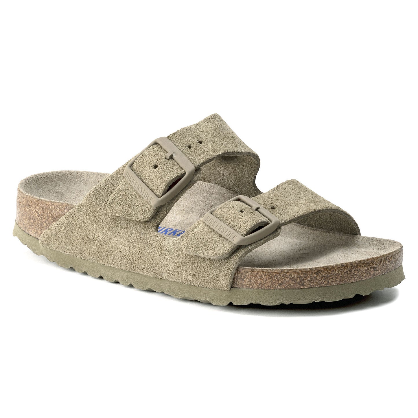 BIRKENSTOCK | SANDALES FEMME | SEMELLE INTÉRIEURE SOUPLE ARIZONA, CUIR DAIM, KAKI DÉLAVÉ | KAKI