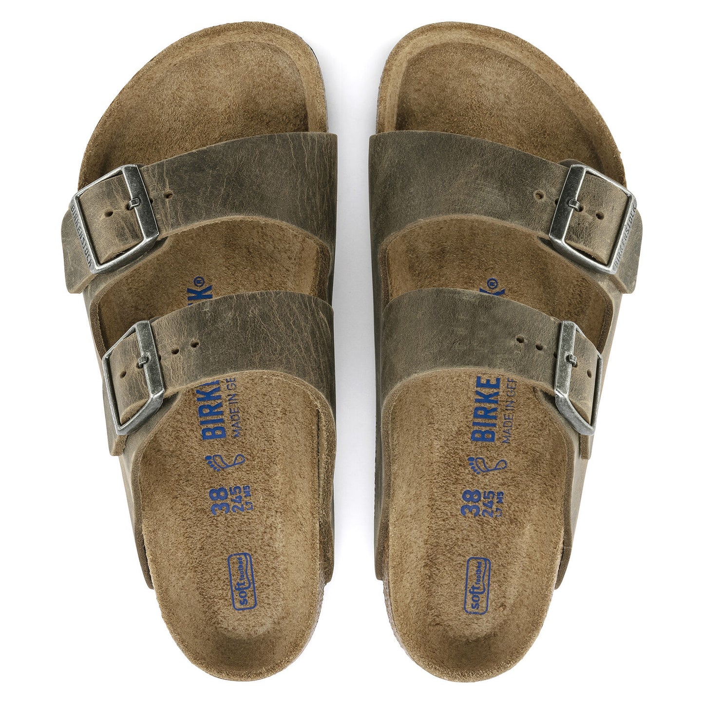 BIRKENSTOCK | SANDALIAS UNISEX | ARIZONA SOFT FOOTBED OILED LEATHER FADED KHAKI | CAQUI