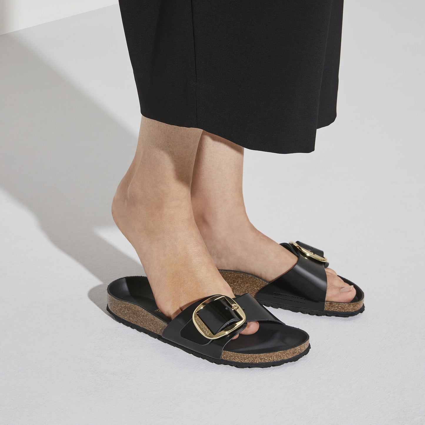 BIRKENSTOCK | SANDALES FEMME | MADRID BB LENA HIGH SHINE BLACK HEX | NOIR | S ÉTROIT