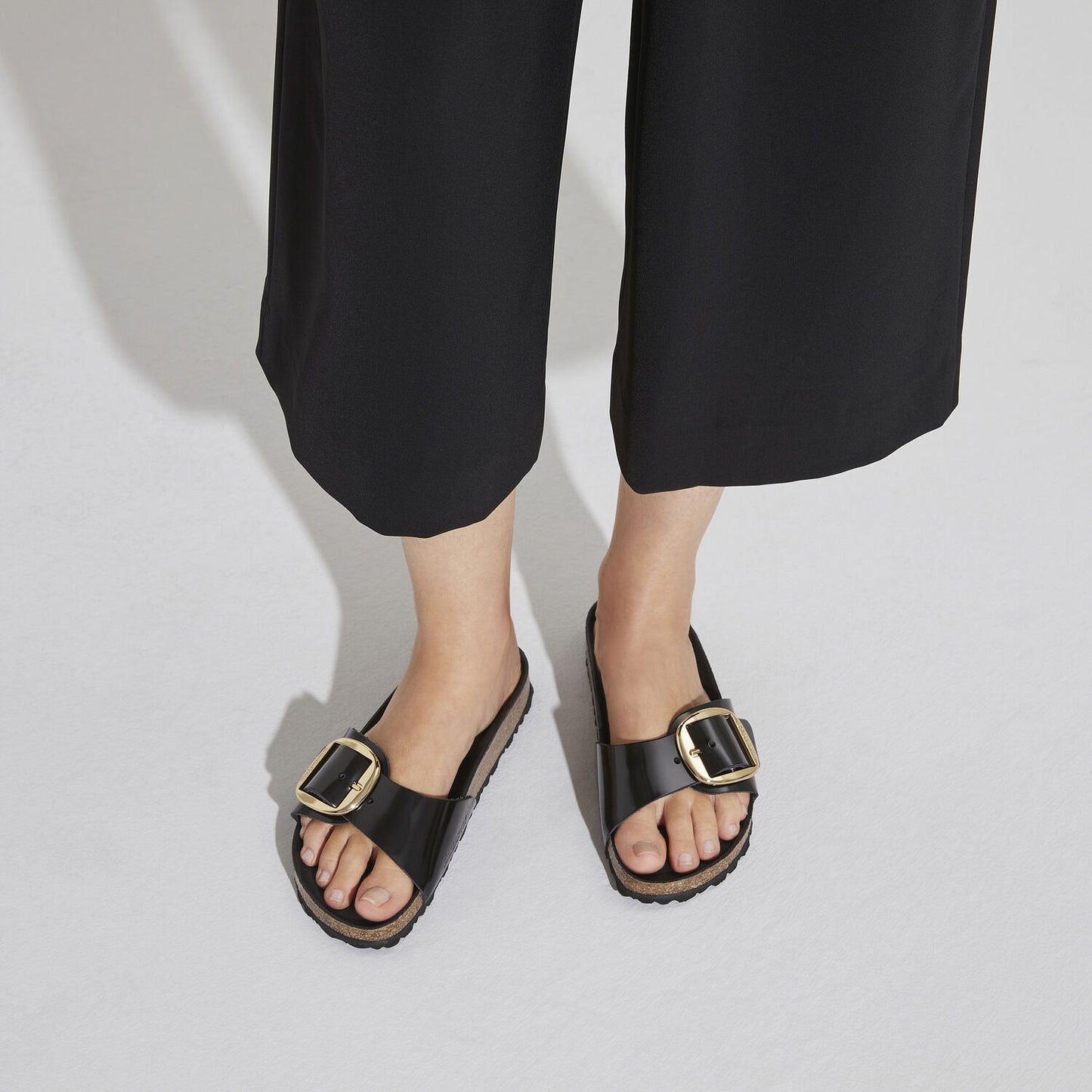 BIRKENSTOCK | SANDALES FEMME | MADRID BB LENA HIGH SHINE BLACK HEX | NOIR | S ÉTROIT
