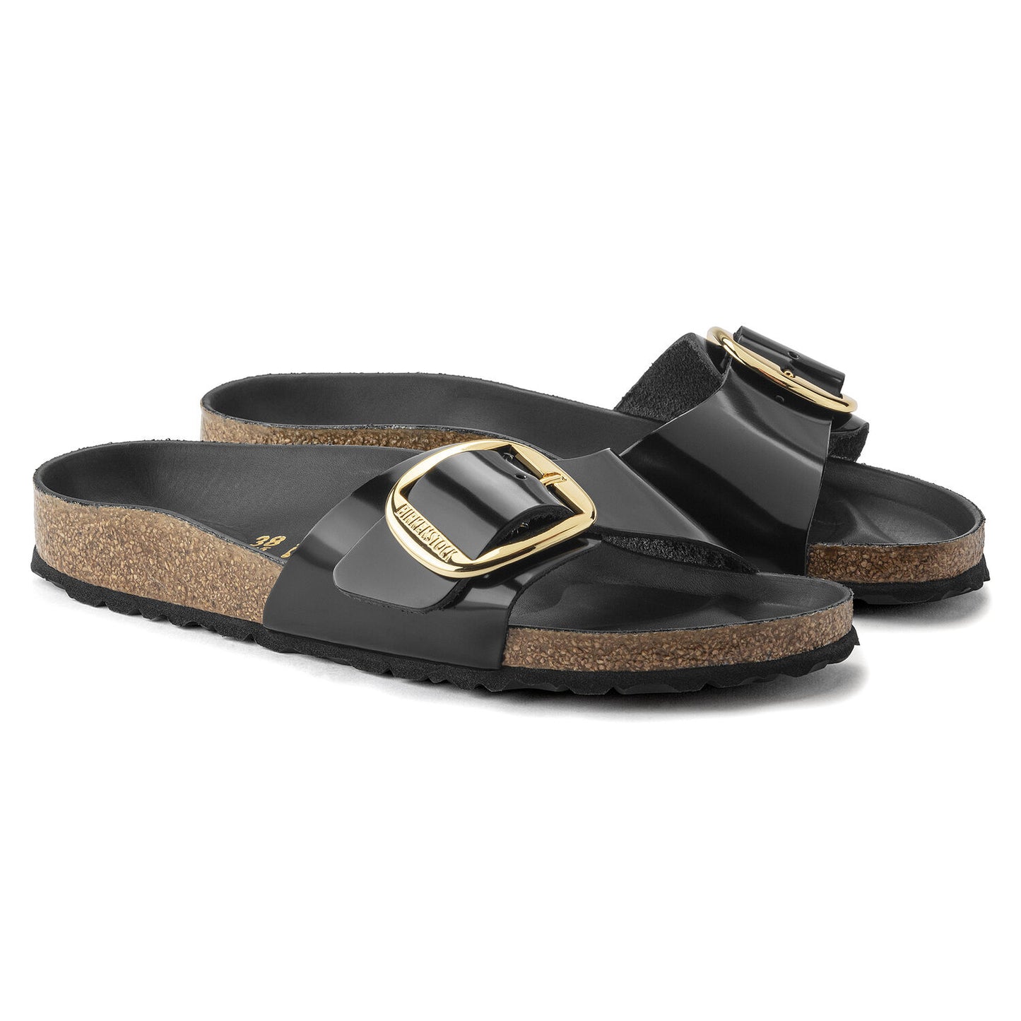 BIRKENSTOCK | SANDALES FEMME | MADRID BB LENA HIGH SHINE BLACK HEX | NOIR | S ÉTROIT