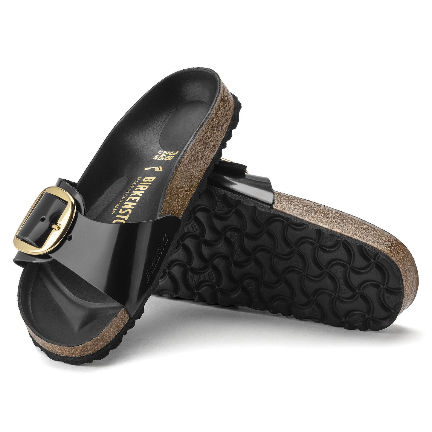 BIRKENSTOCK | SANDALES FEMME | MADRID BB LENA HIGH SHINE BLACK HEX | NOIR | S ÉTROIT