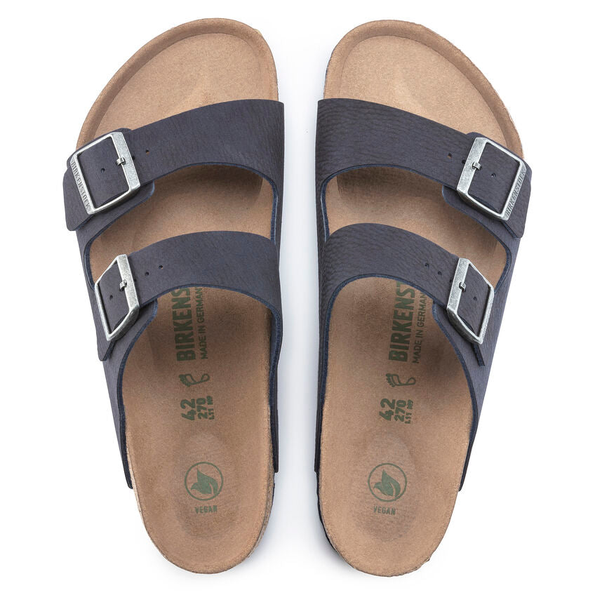 Sandalias De La Marca Birkenstock Para Hombre Modelo Arizona Versión Vegana Microfibra Desert Dust Indigo Blue En Color Azul