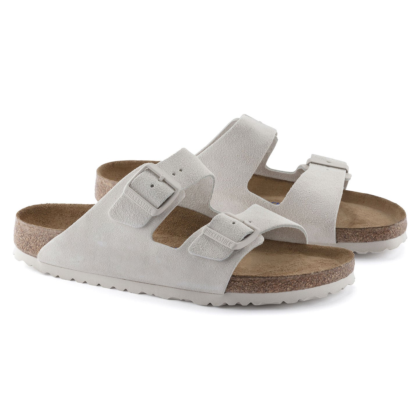 BIRKENSTOCK | SANDALIAS MUJER | ARIZONA SUEDE LEATHER ANTIQUE WHITE | GRIS