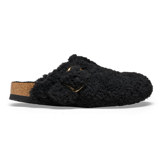 BIRKENSTOCK | WOMEN'S SANDALS | BOSTON BIG BUCKLE SHEARLING | BLACK | M MEDIUM