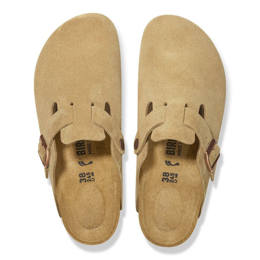 BIRKENSTOCK | SANDALIAS MUJER | BOSTON SUEDE LEATHER LATTE CREAM | NEGRO