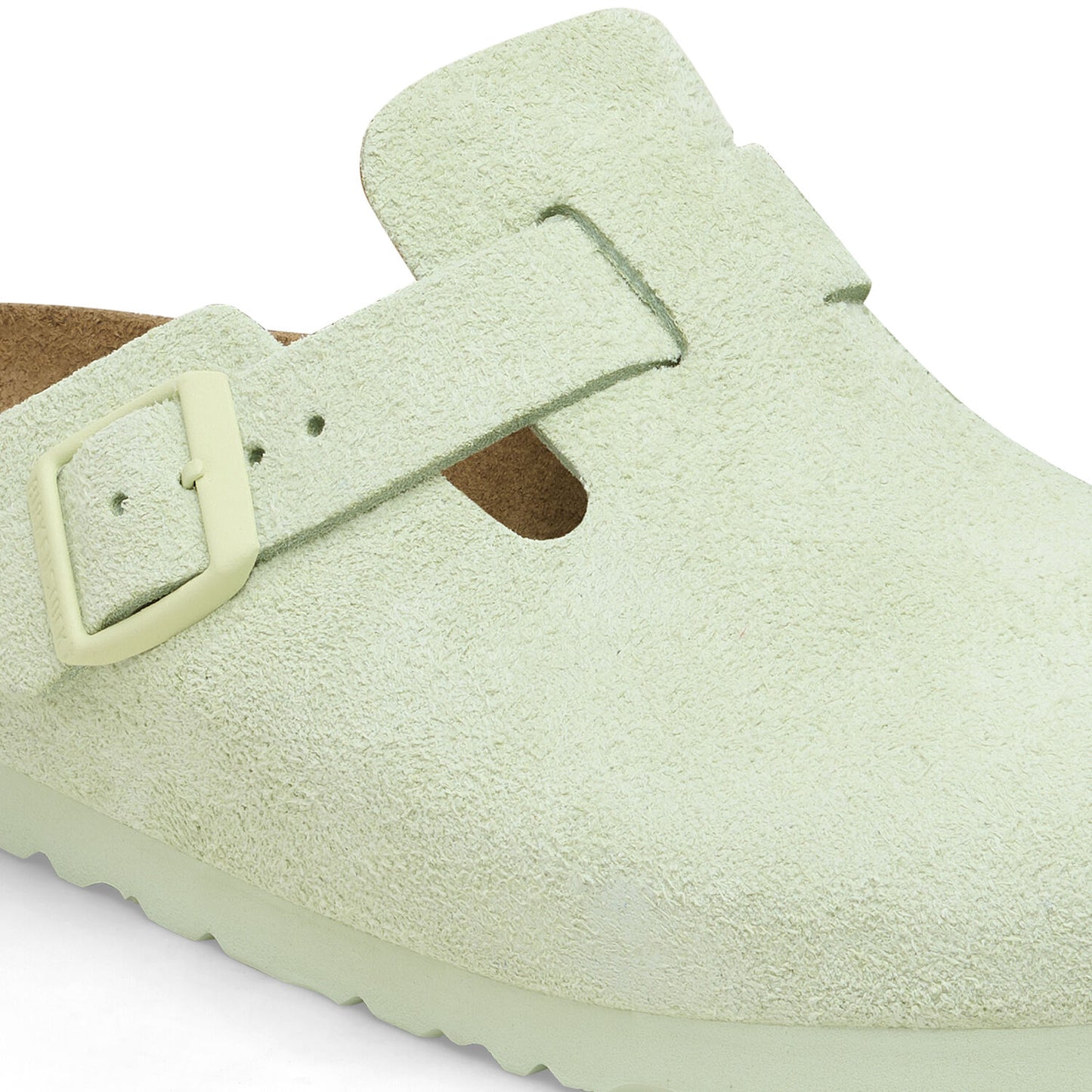 BIRKENSTOCK | SANDALI DA DONNA | BOSTON BS PELLE SCAMOSCIATA LIME SCOLORITO | VERDE