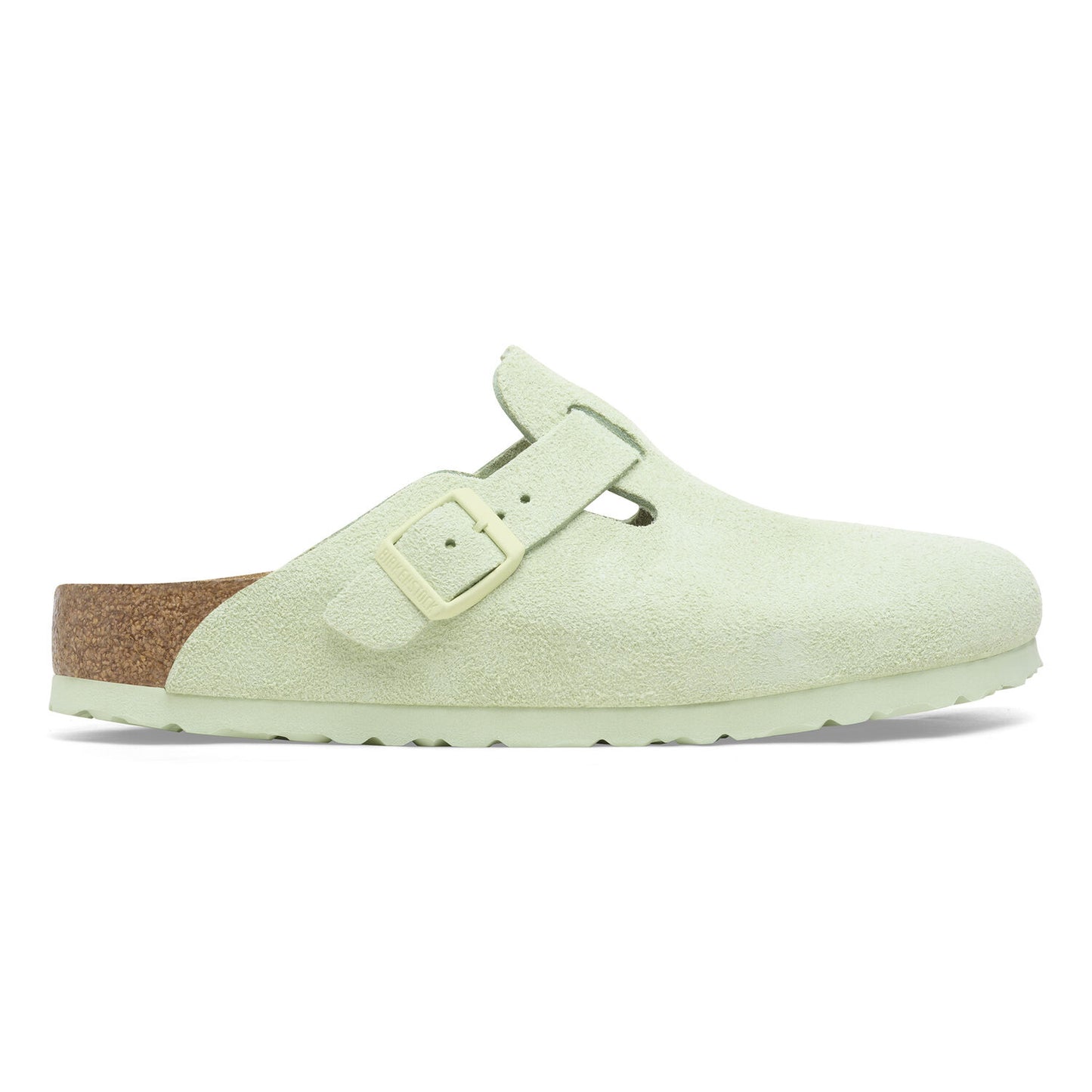 BIRKENSTOCK | SANDALI DA DONNA | BOSTON BS PELLE SCAMOSCIATA LIME SCOLORITO | VERDE