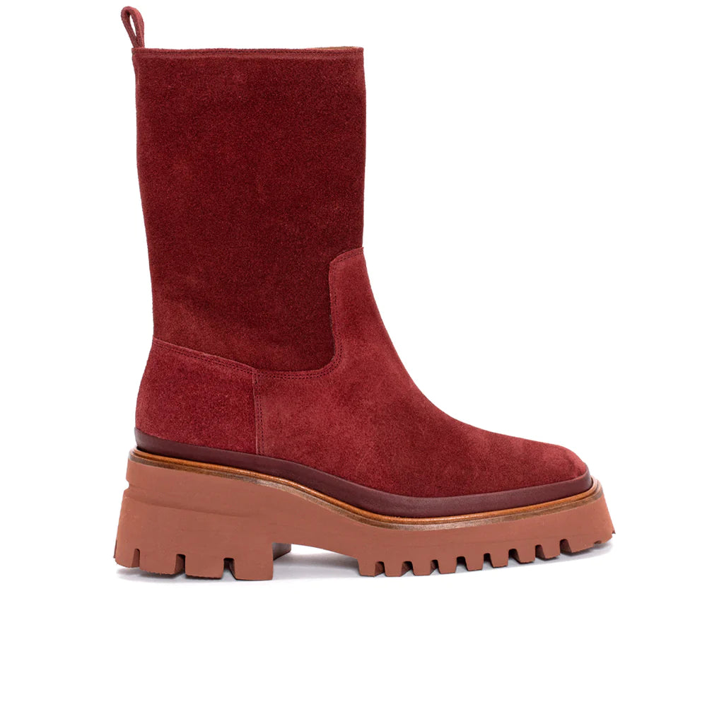 PONS QUINTANA | BOTAS MUJER | EVA EBANO VELOUR GRANATE |MARRON