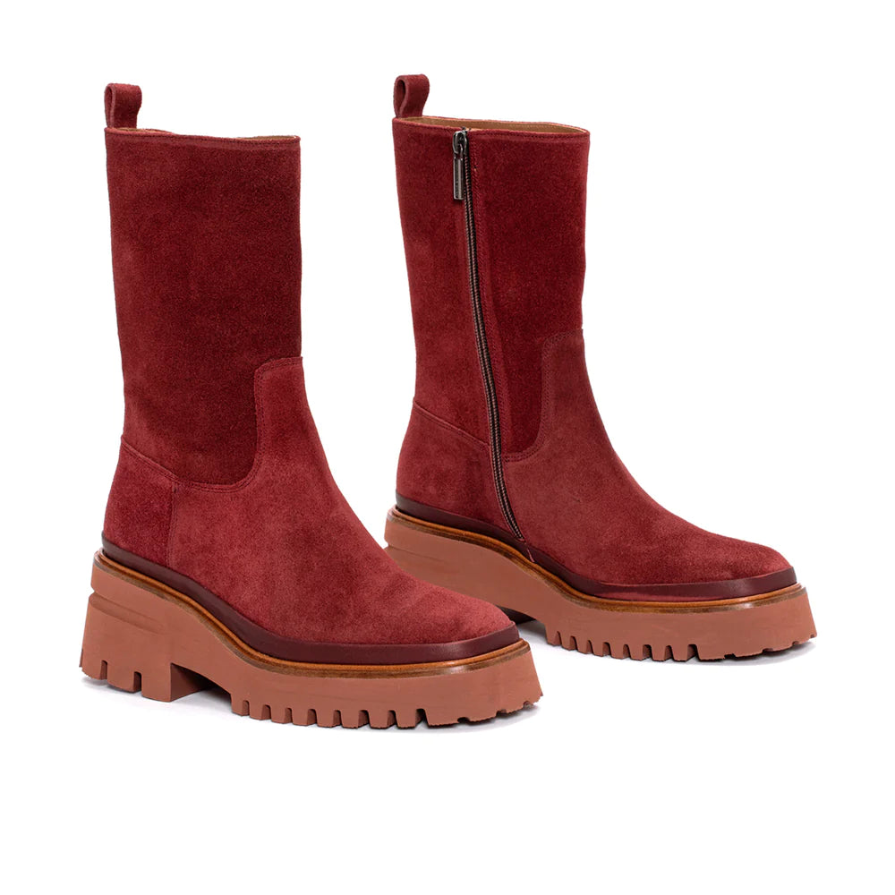 PONS QUINTANA | BOTAS MUJER | EVA EBANO VELOUR GRANATE |MARRON