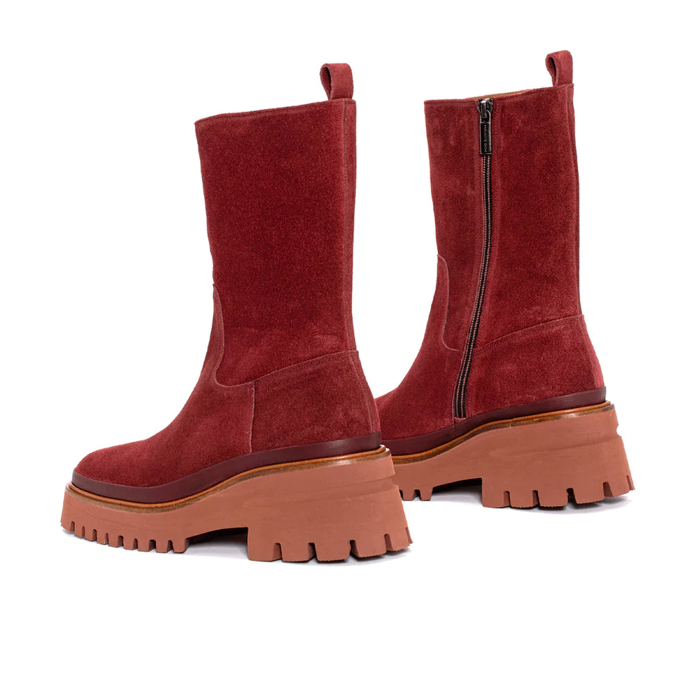 PONS QUINTANA | BOTAS MUJER | EVA EBANO VELOUR GRANATE |MARRON