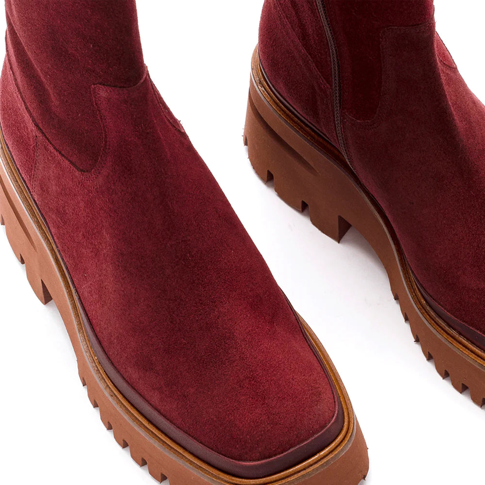 PONS QUINTANA | BOTAS MUJER | EVA EBANO VELOUR GRANATE |MARRON