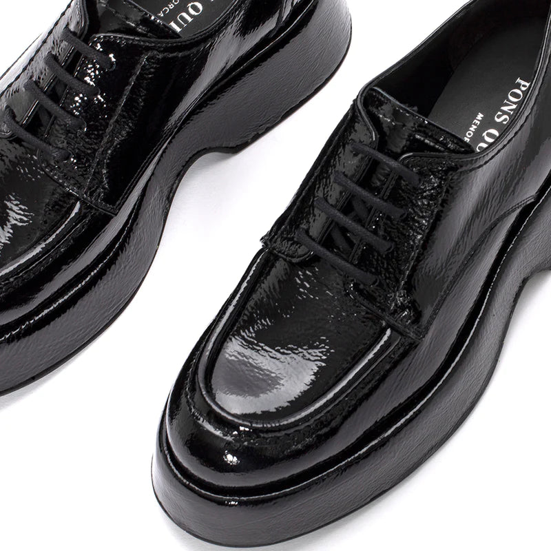 PONS QUINTANA | CHAUSSURES DERBY FEMME | FLIPPER LC EN CUIR NAPA NOIR | NOIR