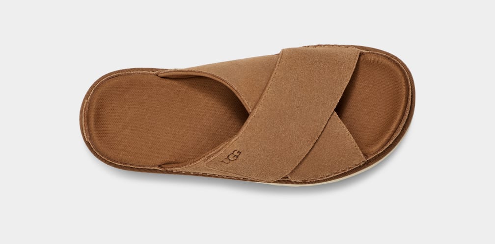 UGG | Damen Sandalen | W Goldenstar Cross Slide Kastanie | Braun