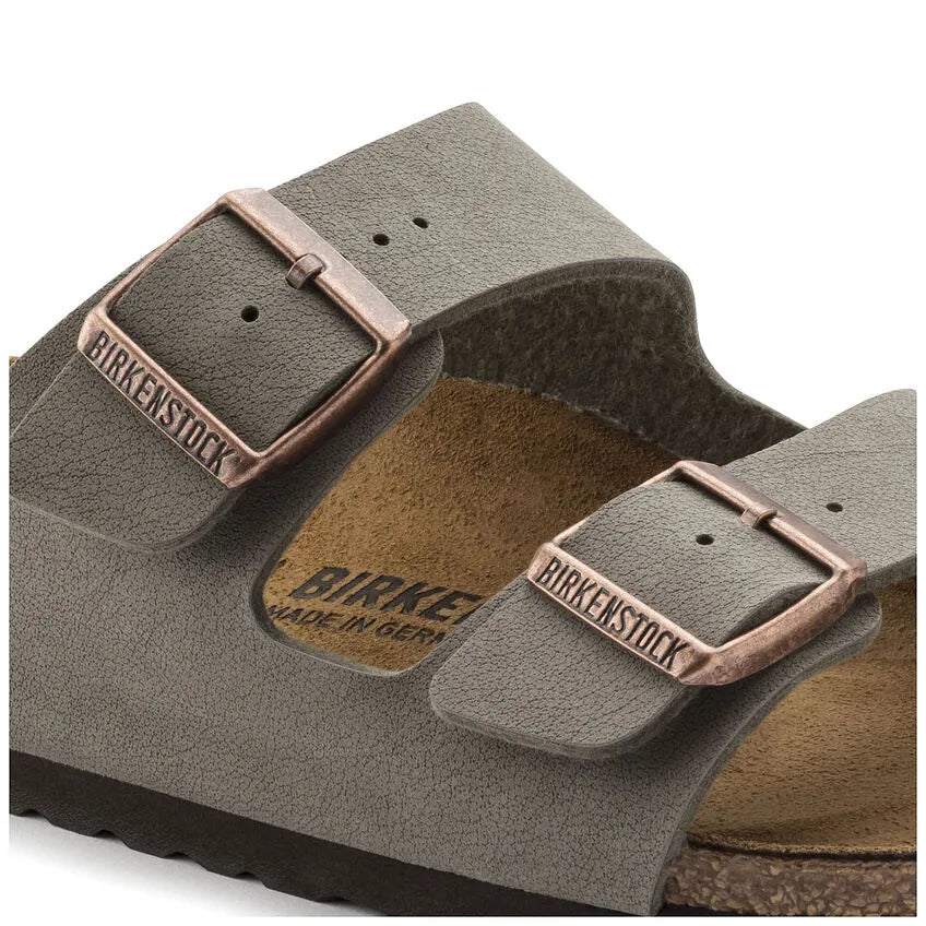Birkenstock UNISEX Markensandalen Arizona Birko-Flor Nubuk Stone Modell in Grau