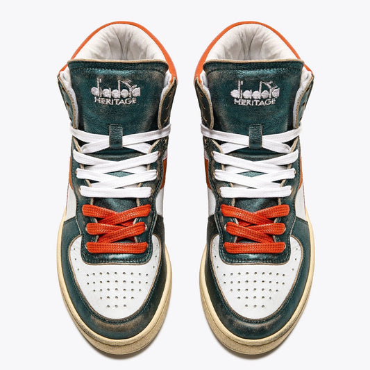 DIADORA | ЖЕНСКИЕ КРОССОВКИ | M BASKET MET MIX USED БЕЛЫЙ/TR ОРАНЖЕВЫЙ | БЕЛЫЙ