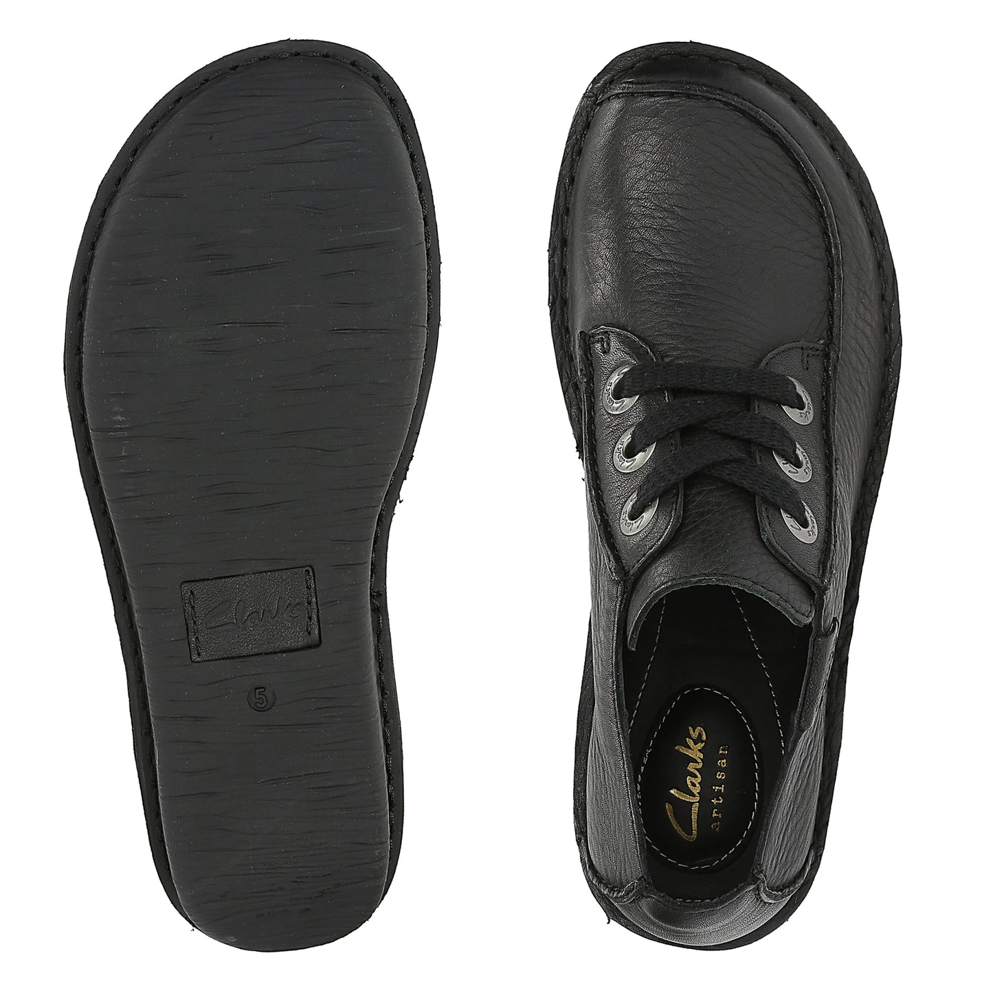 Zapatos Casual De La Marca Clarks Para Mujer Modelo Funny Dream Black Leather En Color Negro