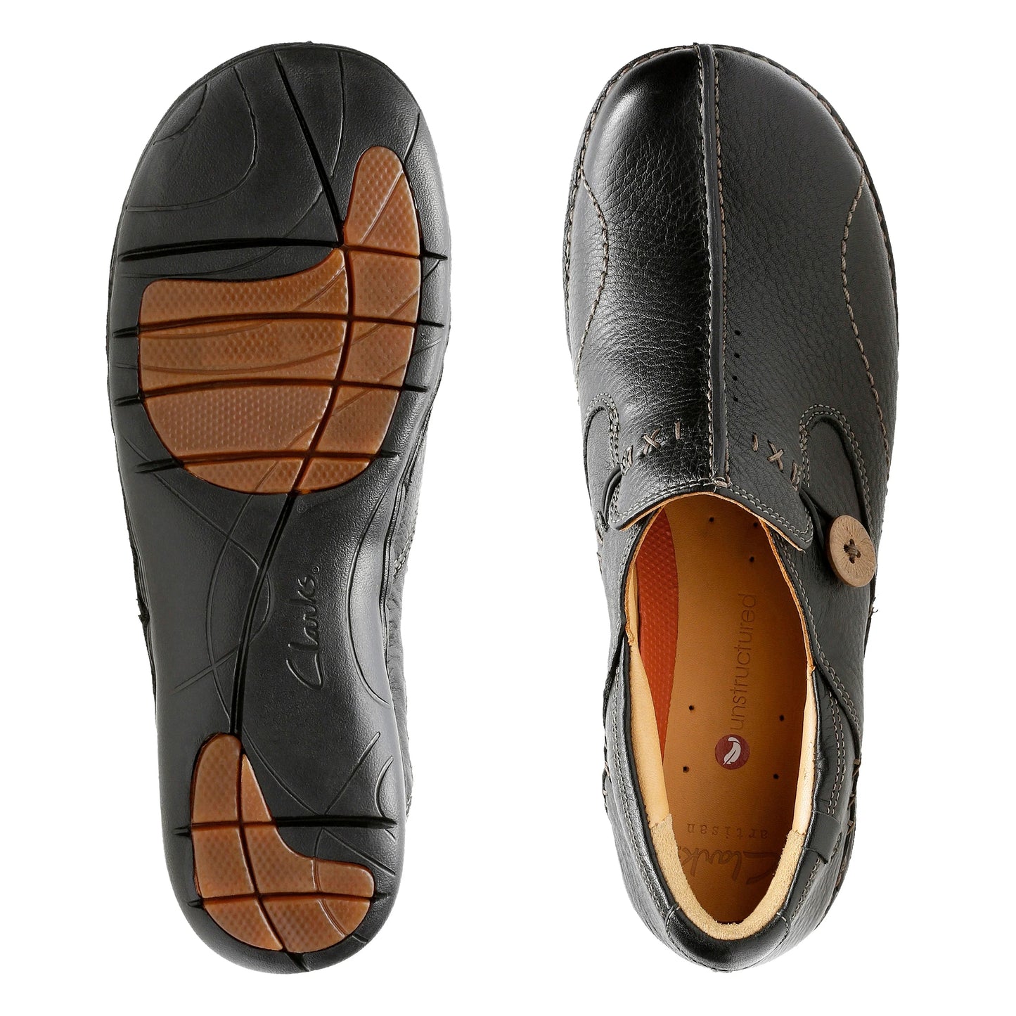 Zapatos Casual De La Marca Clarks Para Mujer Modelo Un Loop Black Leather En Color Negro