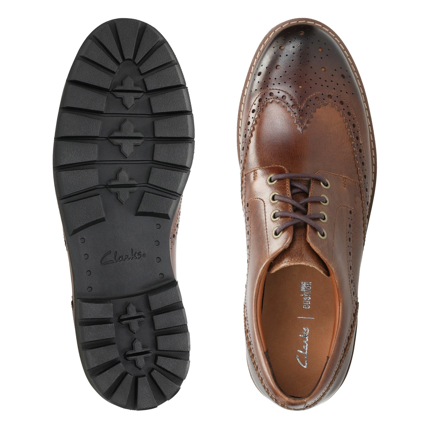 Zapatos De Vestir De La Marca Clarks Para Hombre Modelo Batcombe Wing Dark Tan Leather En Color Marrón