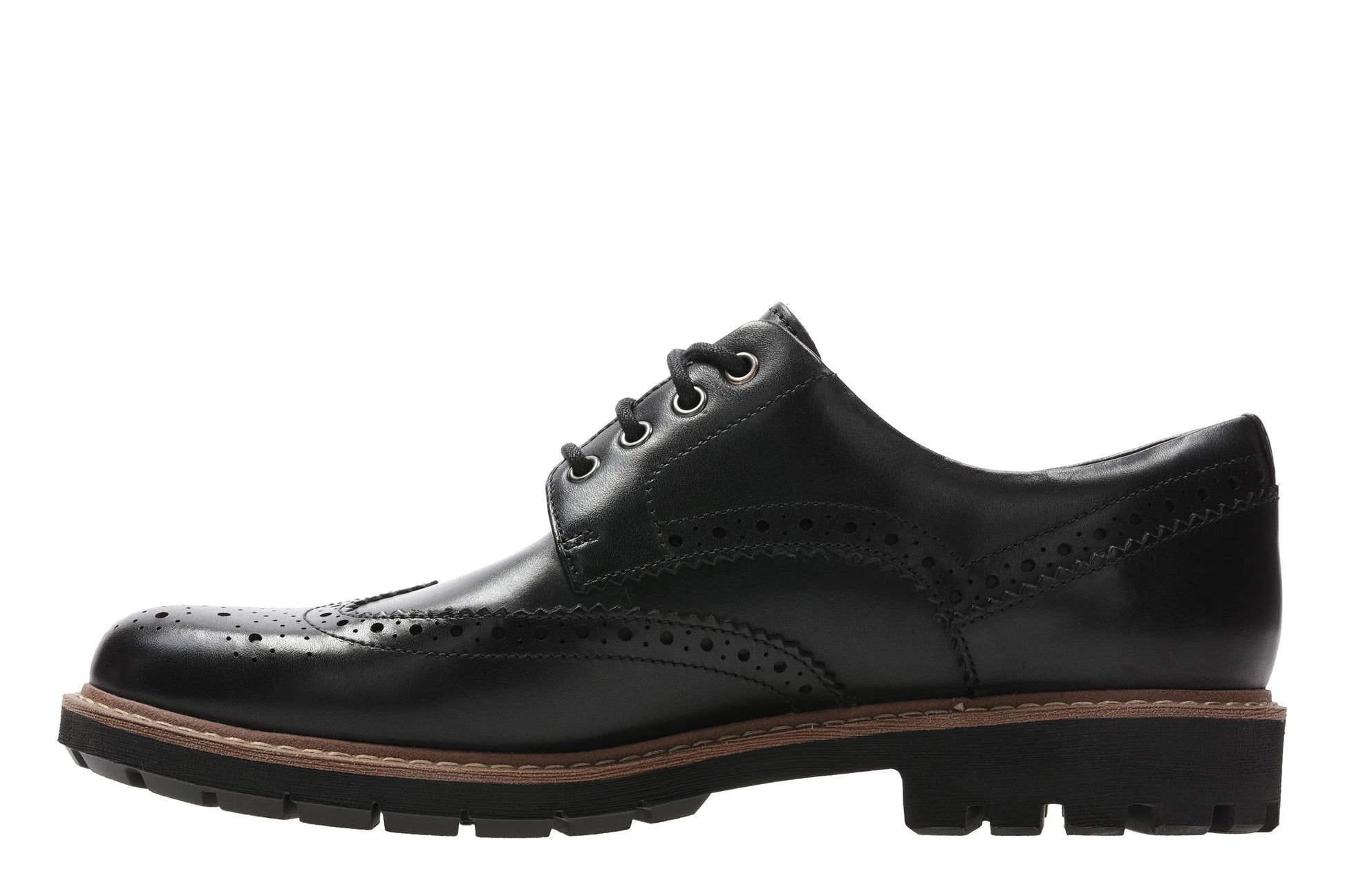 Чоловіче повсякденне взуття Clarks, Batcombe Wing Black Leather, чорне