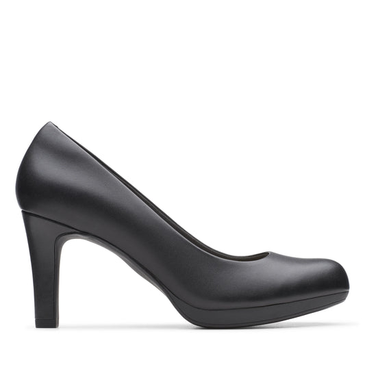 Clarks damesschoenen, Adriel Viola zwart leer, in het zwart.