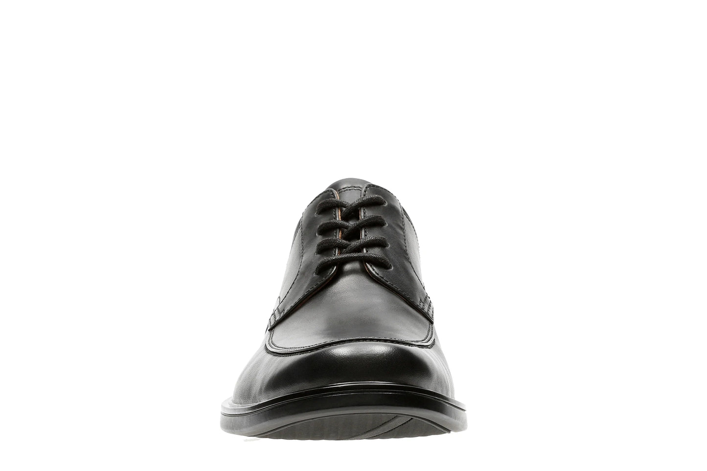 Chaussures habillées pour hommes de marque Clarks, modèle A Aldric Park en cuir noir en noir.
