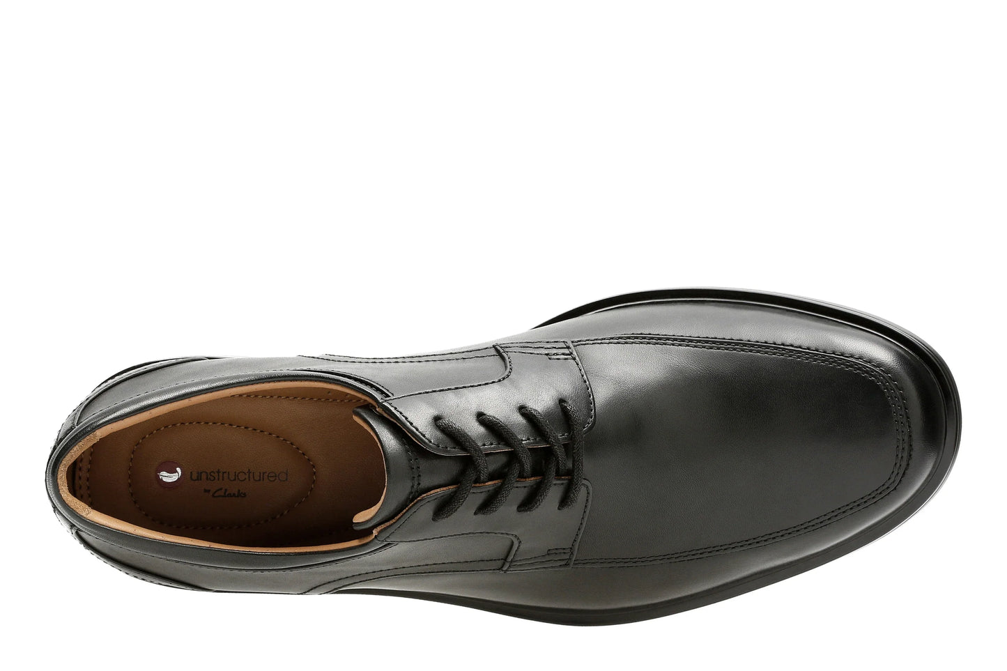 Chaussures habillées pour hommes de marque Clarks, modèle A Aldric Park en cuir noir en noir.