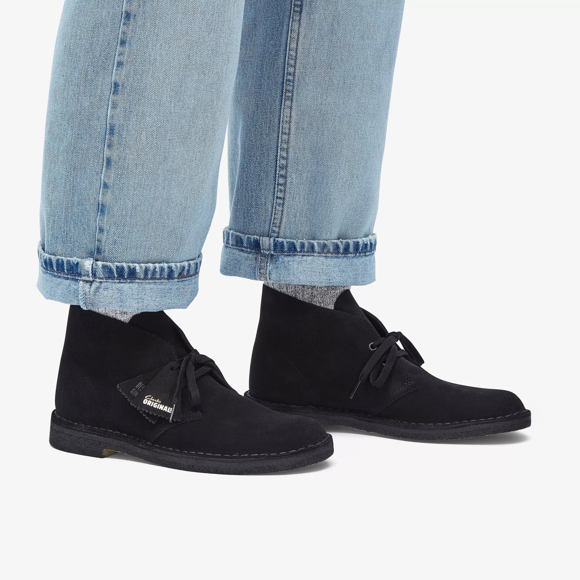 Botas De La Marca Clarks  Para Hombre Modelo Desert Boot Black Suede En Color Negro