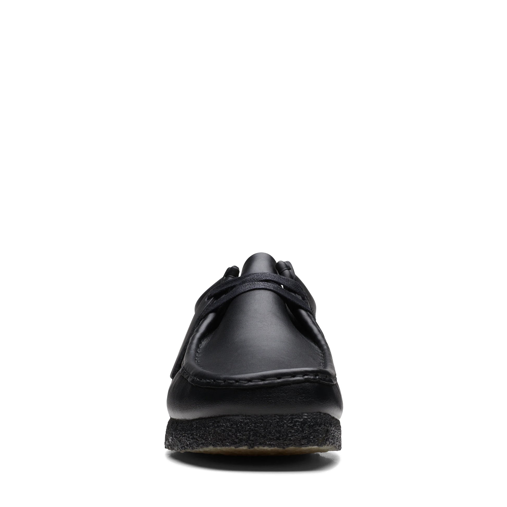 Чоловіче повсякденне взуття марки Clarks, модель Wallabee Black Leather, чорного кольору.