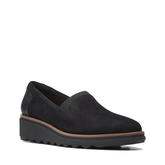 Clarks dames casual schoenen, model Sharon Dolly Black, in het zwart.