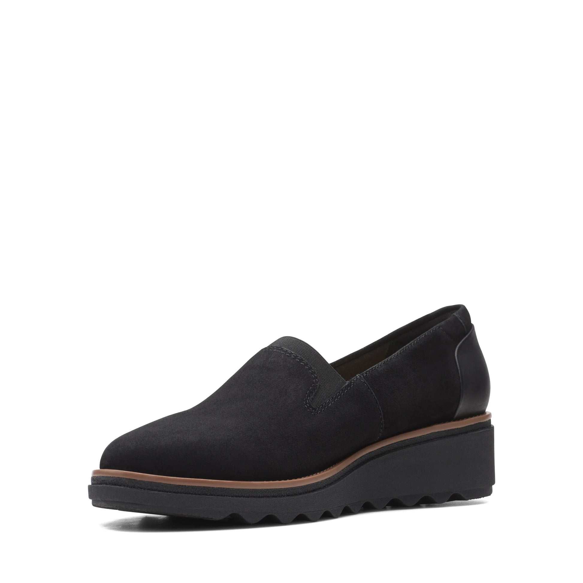 Clarks 女士休闲鞋,Sharon Dolly Black 款,黑色。