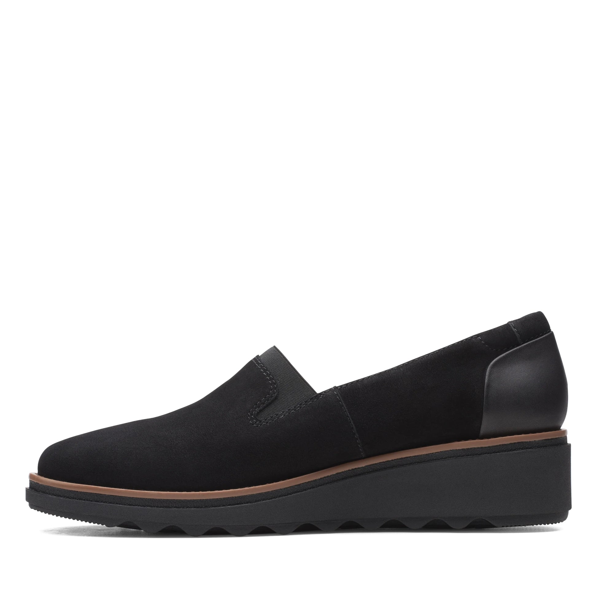 Clarks 女士休闲鞋,Sharon Dolly Black 款,黑色。