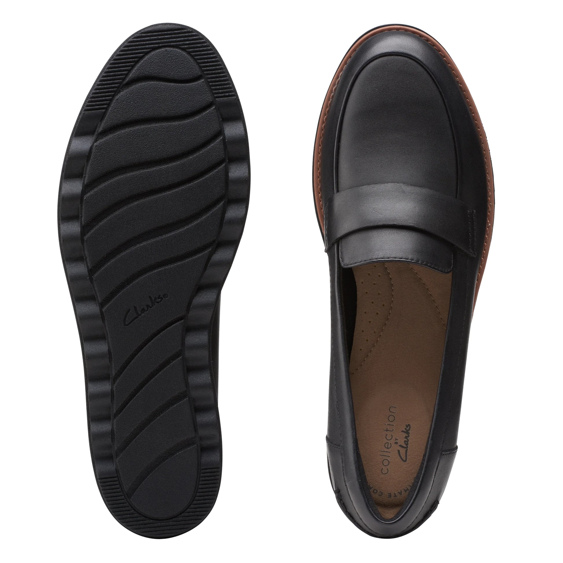 Mocasines De La Marca Clarks  Para Mujer Modelo Sharon Gracie Black Soft En Color Negro