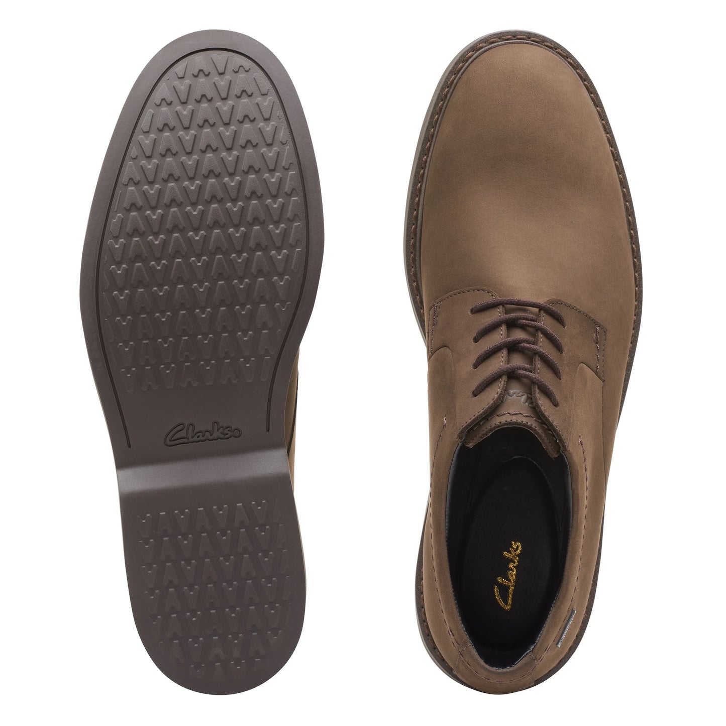 Zapatos De Vestir De La Marca Clarks Para Hombre Modelo Atticus Lt Lo Gtx Dark Brown Nubuck En Color Marrón