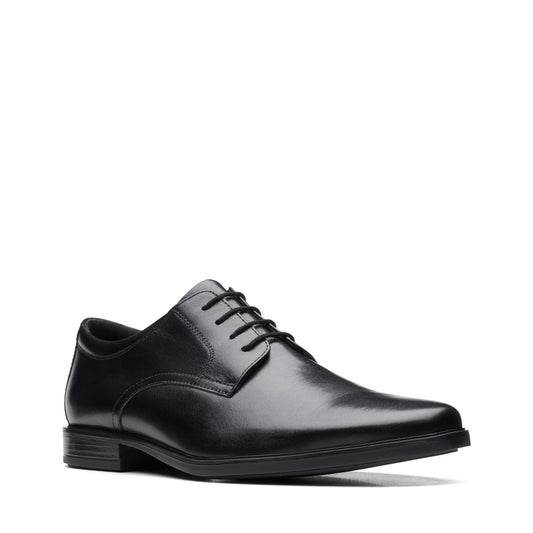 CLARKS ハワードウォーク ブラックレザー メンズ ドレスシューズ(ブラック)