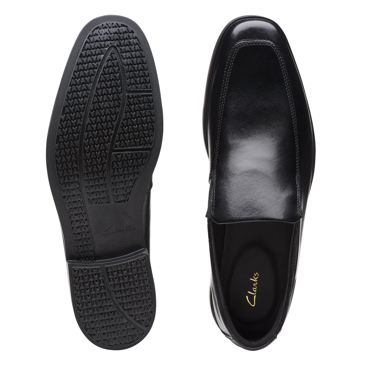 Mocasines De La Marca Clarks Para Hombre Modelo Howard Edge Black Leather En Color Negro