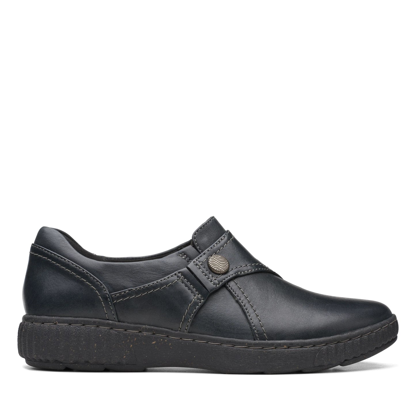 Zapatos Casual De La Marca Clarks Para Mujer Modelo Caroline Pearl Black Leather En Color Negro