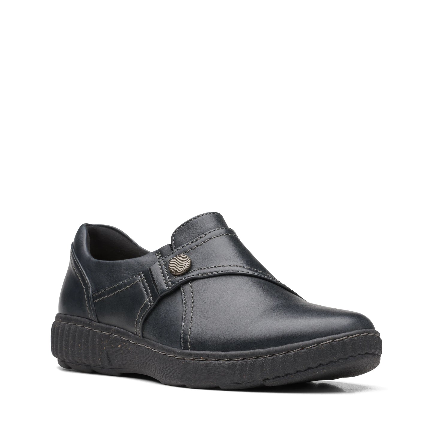 Zapatos Casual De La Marca Clarks Para Mujer Modelo Caroline Pearl Black Leather En Color Negro