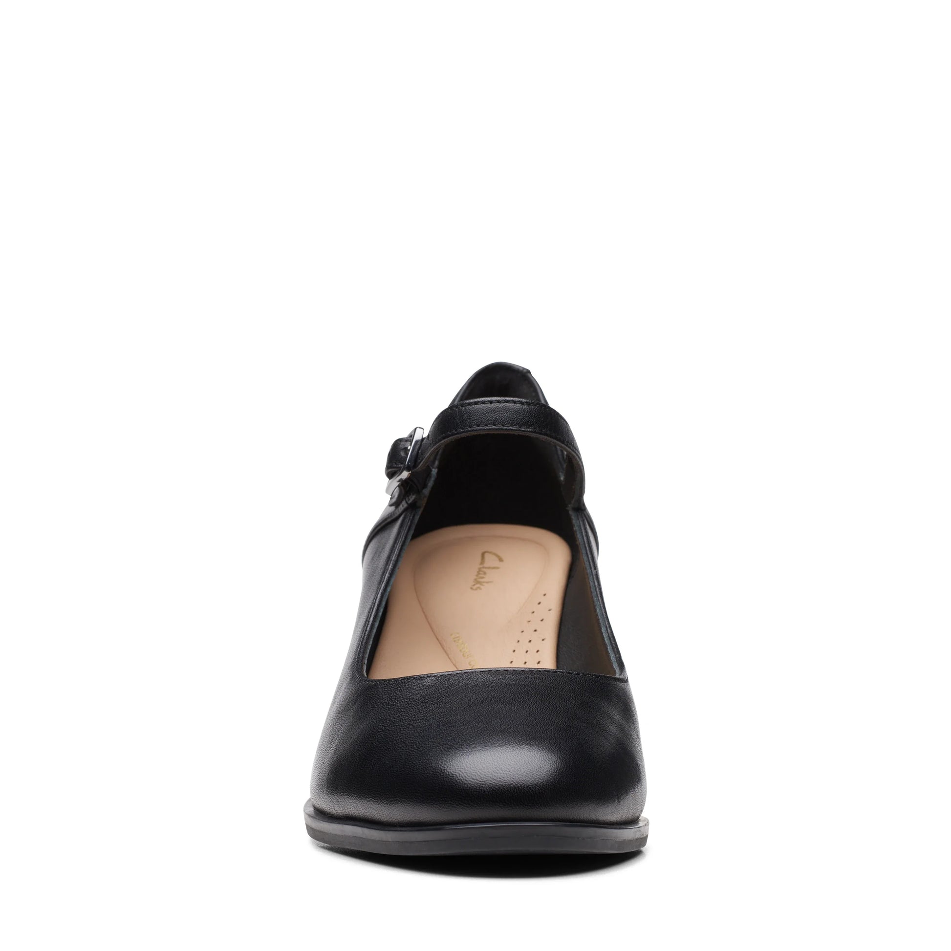 Туфлі жіночі Clarks, модель Freva55 Strap Black Leather, чорного кольору.