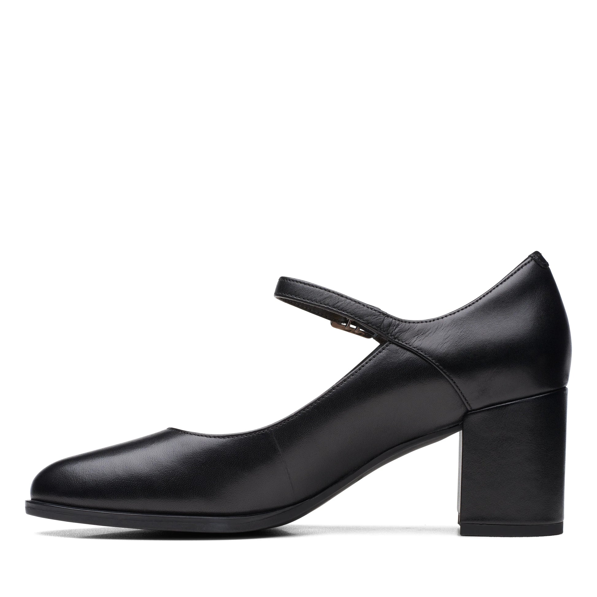 Туфлі жіночі Clarks, модель Freva55 Strap Black Leather, чорного кольору.