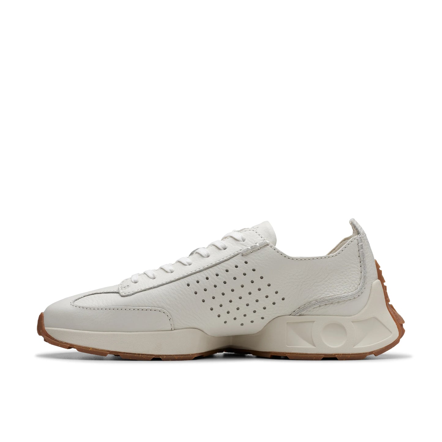 CLARKSブランドのメンズスニーカー、クラフトスピードホワイトレザーのホワイトモデル。