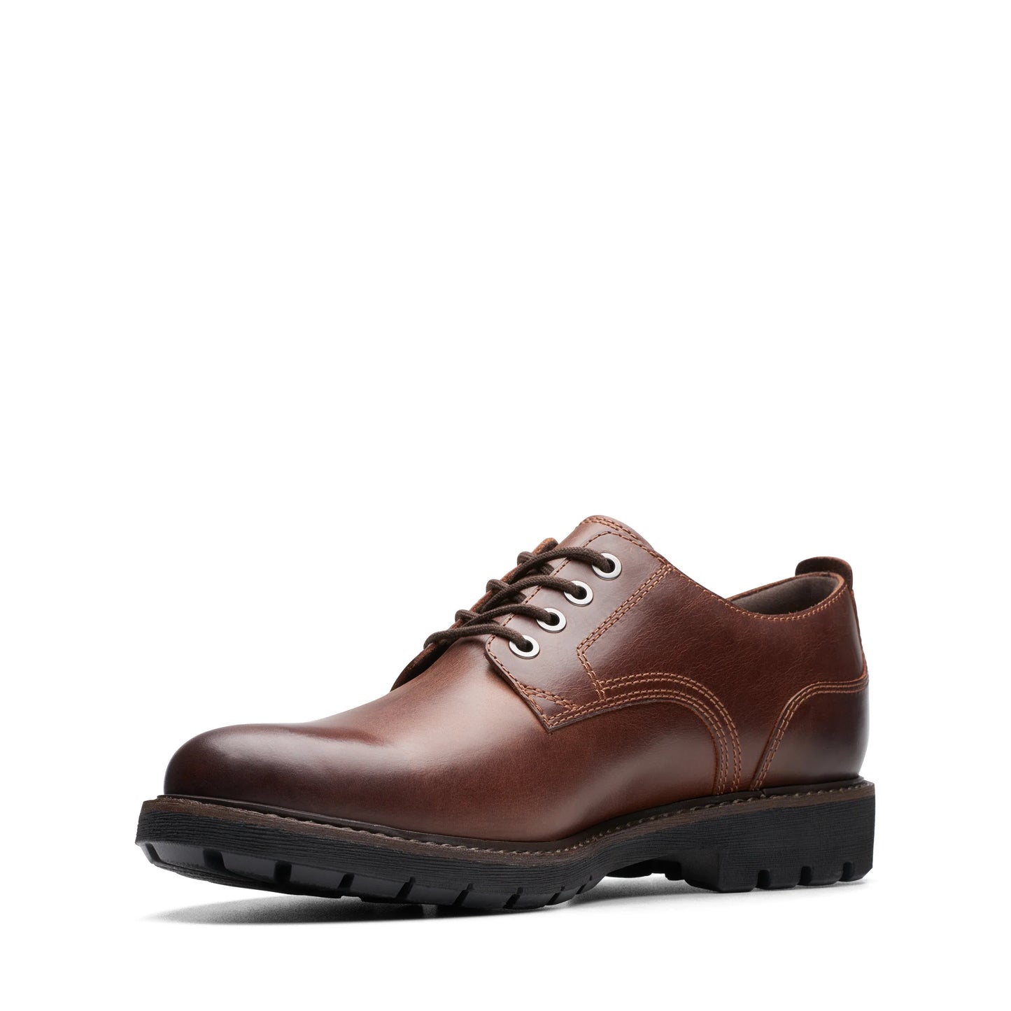 Zapatos Casual De La Marca Clarks Para Hombre Modelo Batcombe Tie Dark Tan Leather En Color Beige
