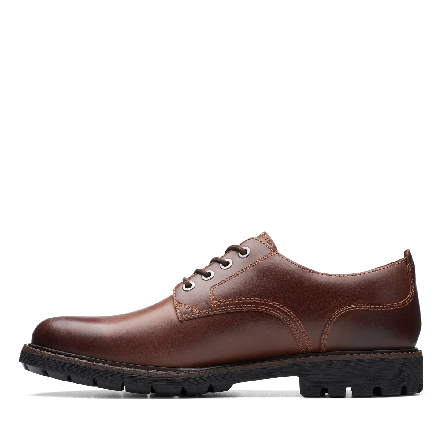 Zapatos Casual De La Marca Clarks Para Hombre Modelo Batcombe Tie Dark Tan Leather En Color Beige