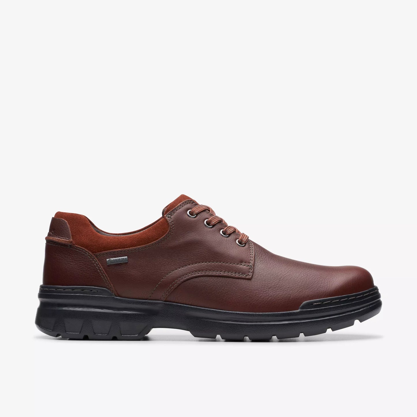 Zapatos Derby De La Marca Clarks Para Hombre Modelo Rockie Walk Gtx Dark Tan Leather En Color Marrón