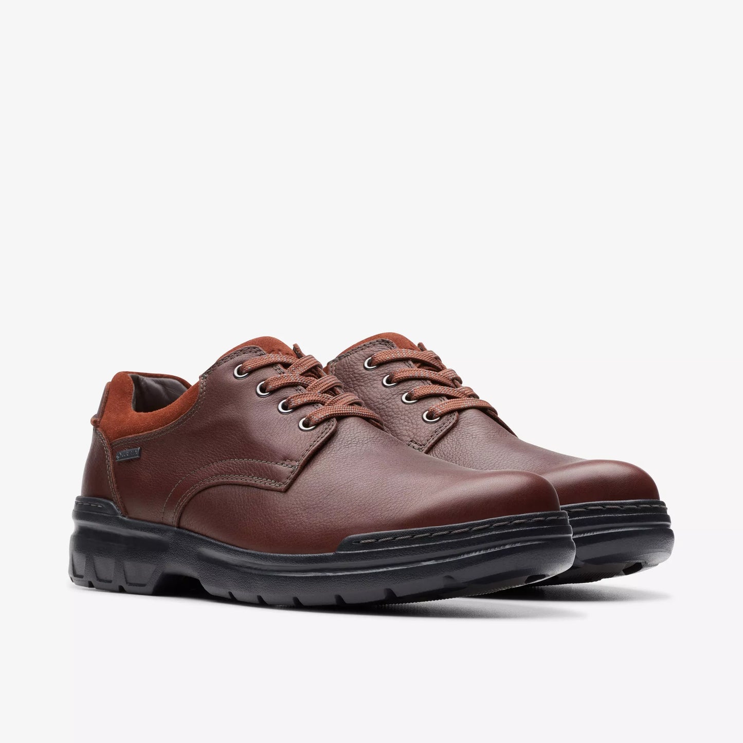 Zapatos Derby De La Marca Clarks Para Hombre Modelo Rockie Walk Gtx Dark Tan Leather En Color Marrón