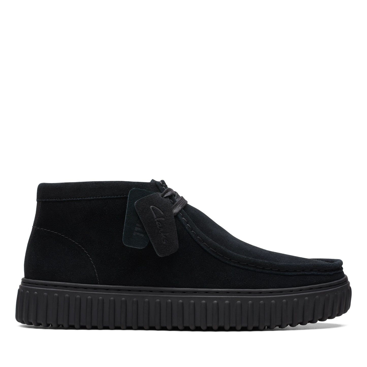Bottes pour homme de la marque Clarks, modèle Torhill Hi Black SDE en noir.