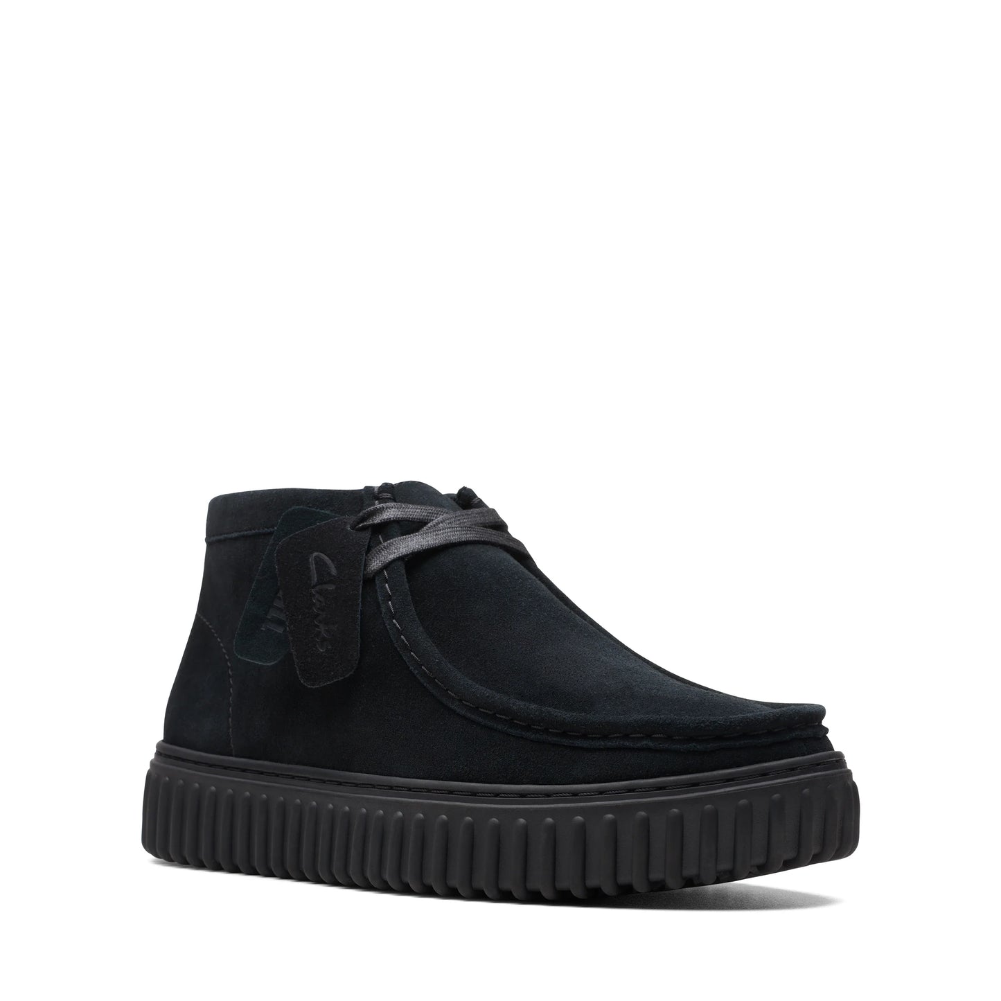 Bottes pour homme de la marque Clarks, modèle Torhill Hi Black SDE en noir.