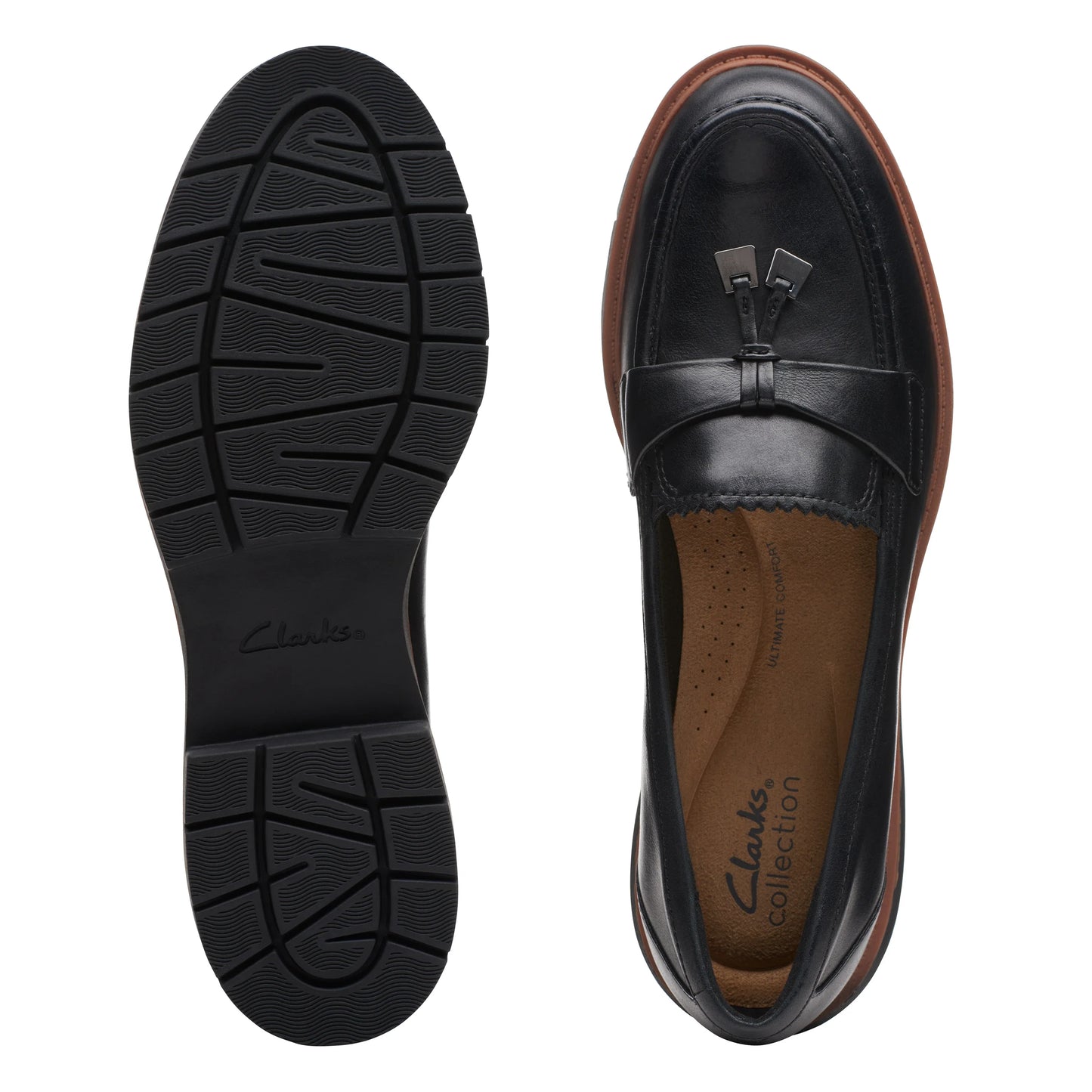 Mocasines De La Marca Clarks Para Mujer Modelo Westlynn Bella Black Leather En Color Negro