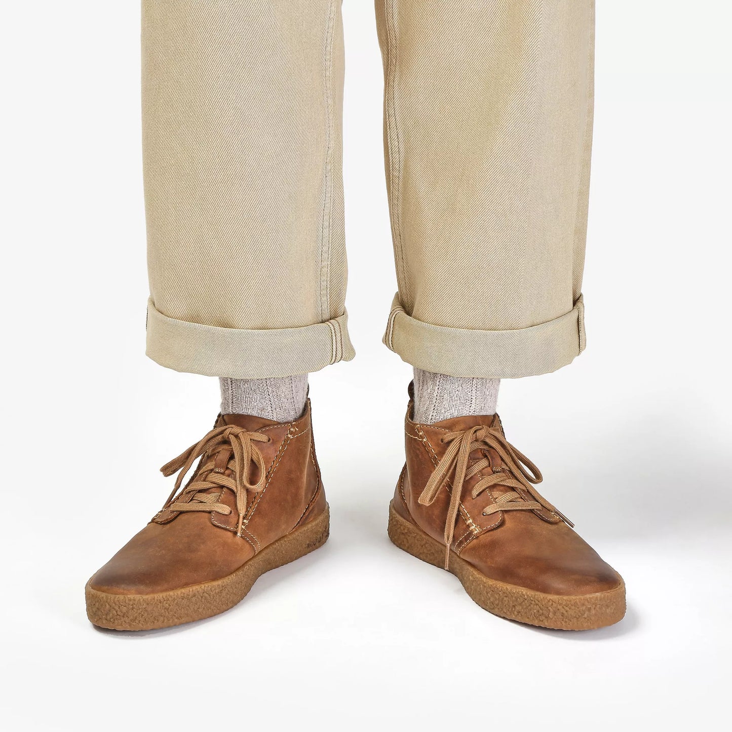 Botines De La Marca Clarks Para Hombre Modelo Streethill Mid Dark Tan Leather En Color Beige